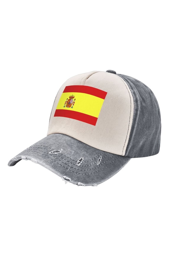 Spanish Flag Distressed Baseball Cap Dad Hats for Men Women Vintage Trucker Hat Low Profile Ball Caps