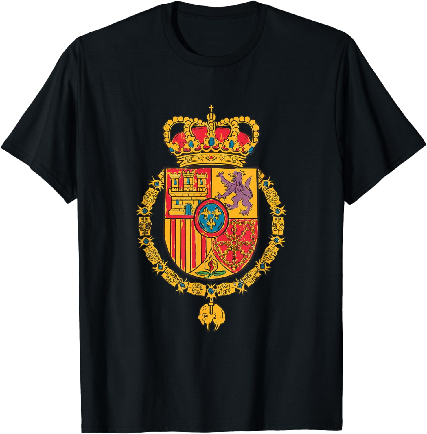 Spanish Flag Emblem Castle Spanish Roots Espana Spain T-Shirt - Walmart.com