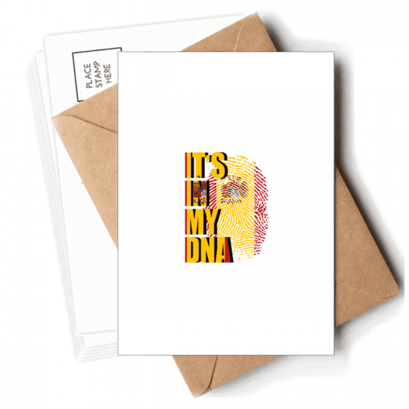 Spanish Flag Fingerprint Gene Postcards Envelopes Blank Note Cards Mailing