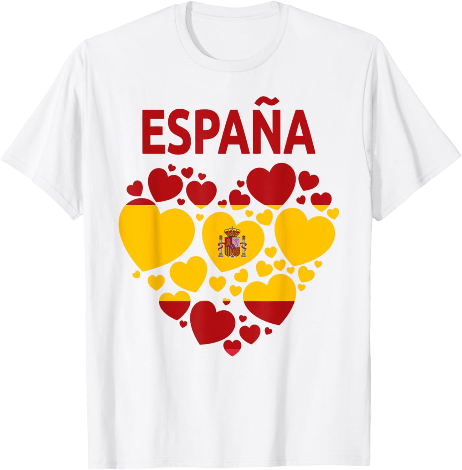 Spanish Flag Heart Idea For Women & Kids Spain Flag Outfit T-ShirtMen