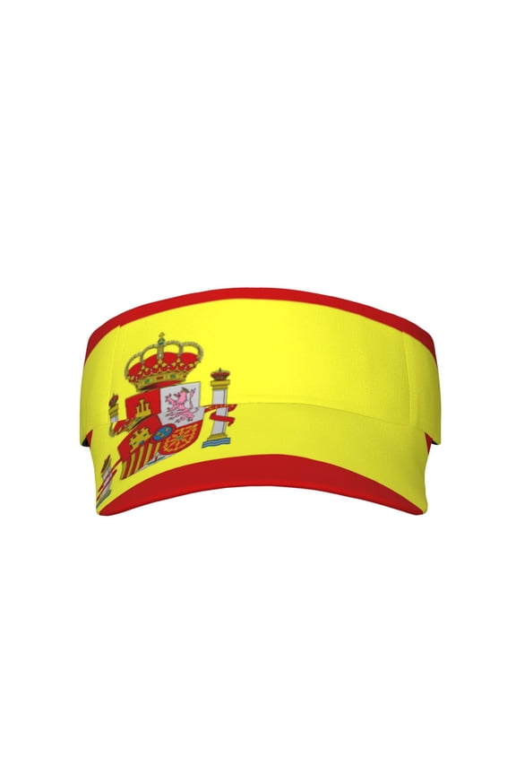 Spanish Flag Sport Visor Hats Sun Protection Outdoor Activity For Women Men