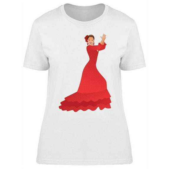 Spanish Flamenco Dancer Design T-Shirt Women -Image by Shutterstock, Female Large