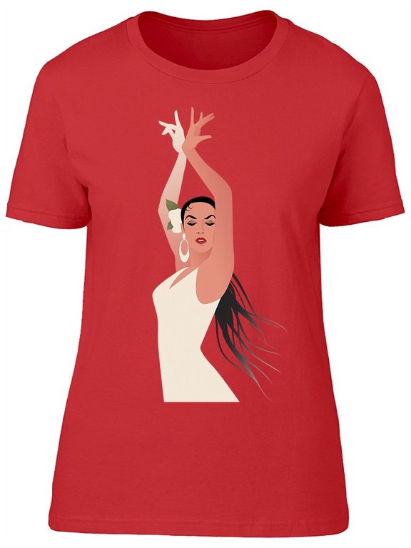 Spanish Flamenco Dancer Pose T-Shirt Women -Image by Shutterstock, Female x-Large