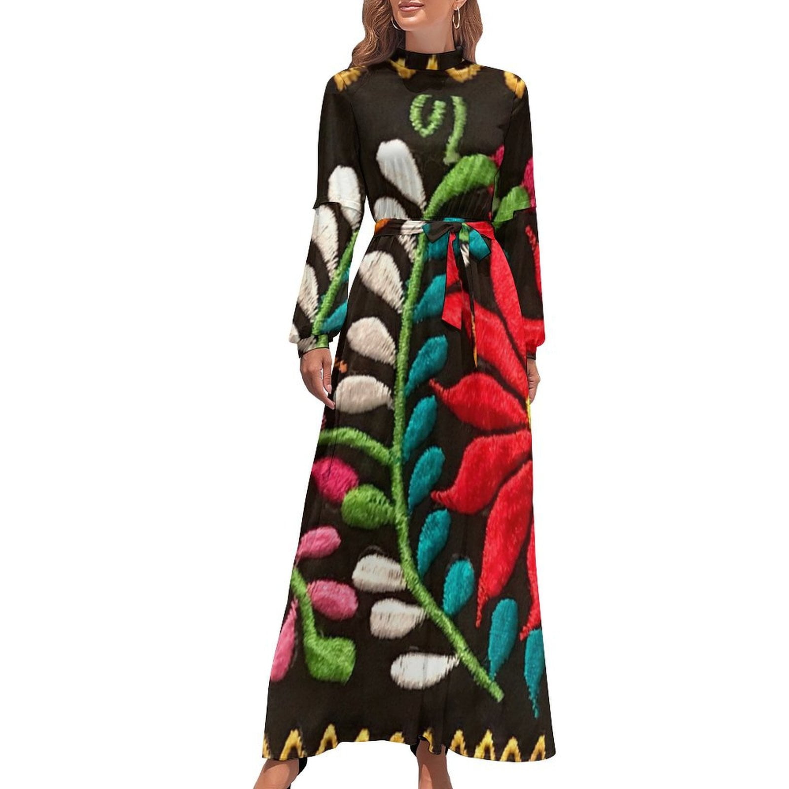 Spanish Flowers Long Dress Party dresses for women clothes for woman chic  and elegant evening dress - Walmart.com