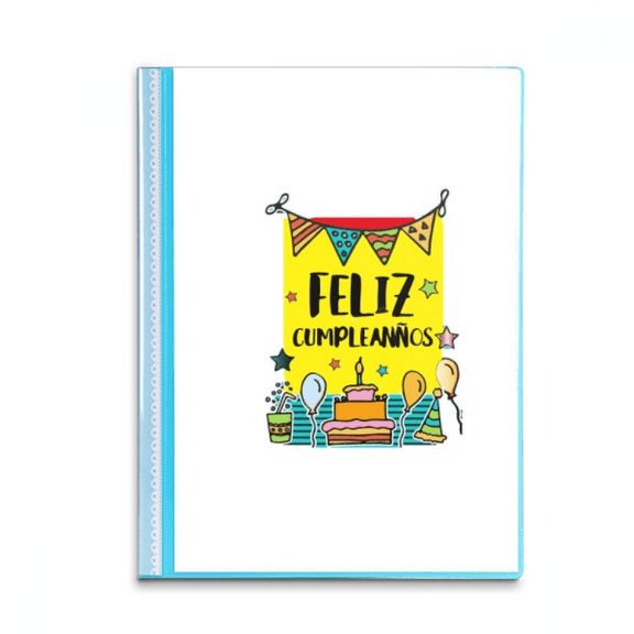 Spanish Food Birthday Language Word Book Sheet Protectors Portfolio Binder Folder
