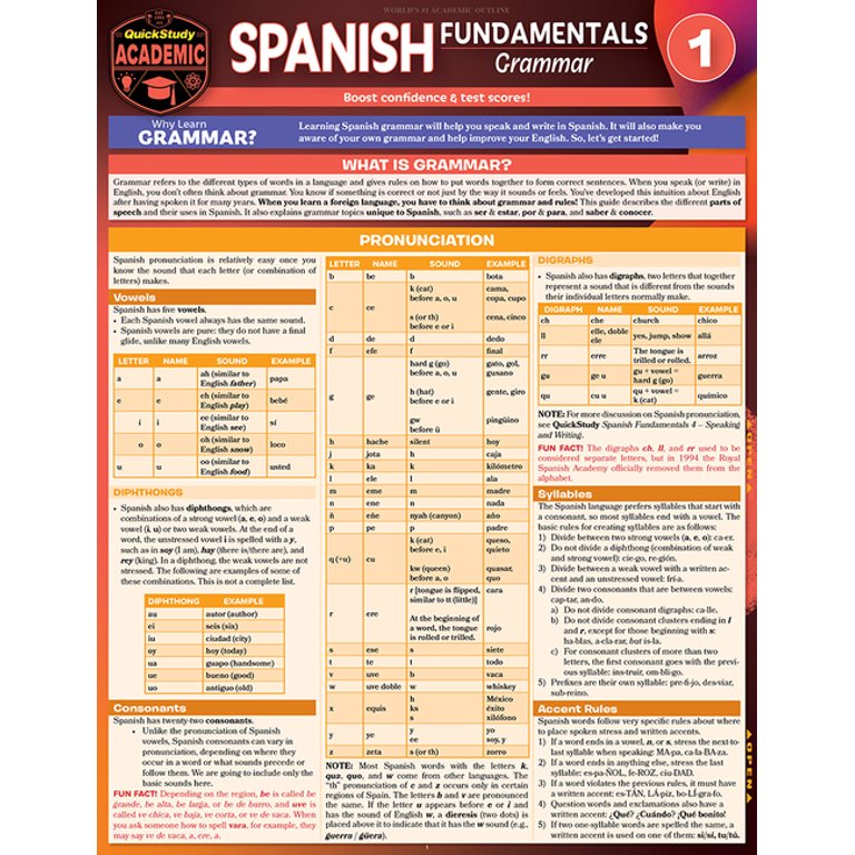 Latin Grammar Laminated Study Guide