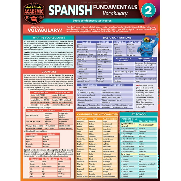 Spanish Vocabulary by BarCharts, Inc.