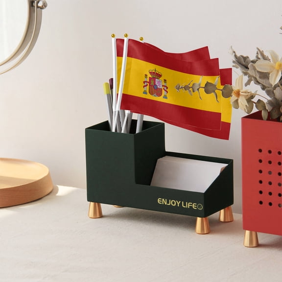 Spanish Handheld Flag 5.5x8.2 Inch - 10 Pack, Mini Spain Stick Flags for Parades, Sports Events, and Decorations