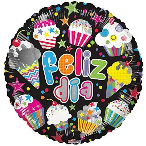 Spanish Happy Birthday (Feliz Dia) 18" Mylar Balloon Bulk (5 Pack)