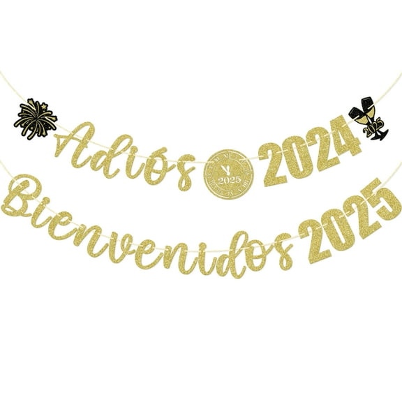 Spanish Happy New Years 2025 Banner, Adios 2024 Bienvenidos 2025 Banner, 2025 New Years Eve Party Supplies, 2025 New Year Decorations, New Years Eve Party Decorations