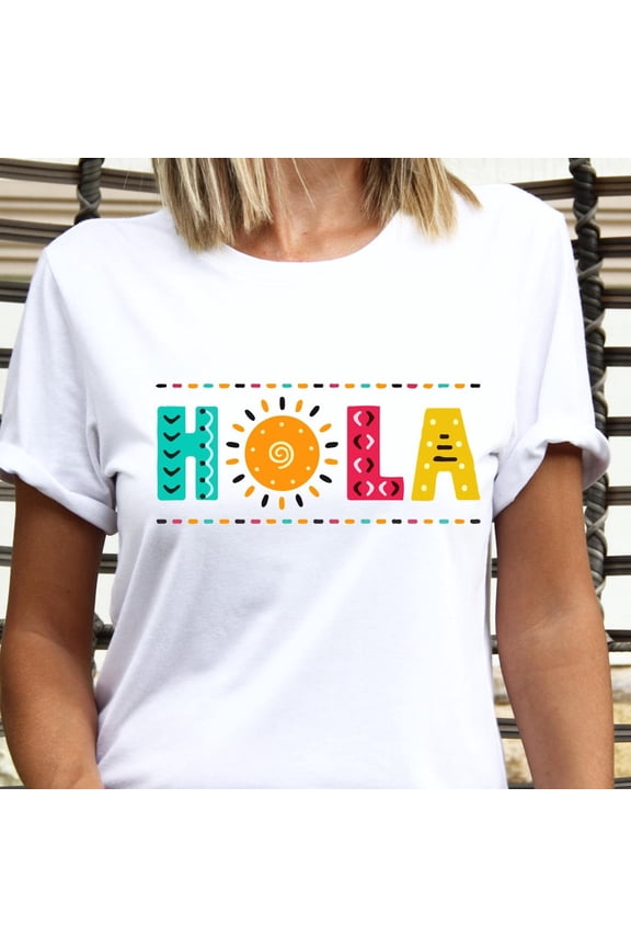 Spanish Hola Tshirt Hello Spanish Shirt Hola Tee Hello in Spanish Mexican Woman Gift Latin