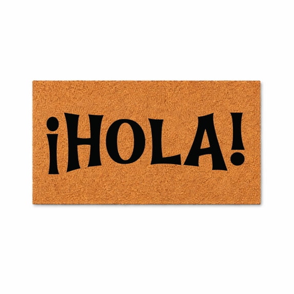 Hola Doormat, Welcome Entryway Door Mat, Non Slip Outdoor Indoor Doormat (18x30 inches) WoodByStu 5989