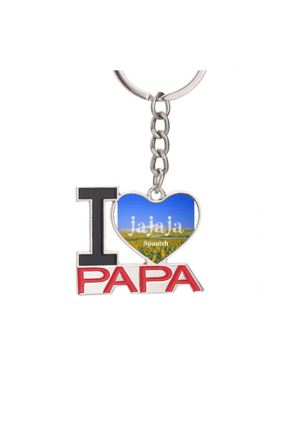 Spanish Idyllic Landscape Happy Mood Keychain Metal Keyring Holder Love PAPA Father