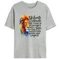 thumbnail image 1 of Spanish Inspiration Graphic Tee Colorful Lion Design Letter Motivational T-Shirt Cotton Gray S-3XL, 1 of 4