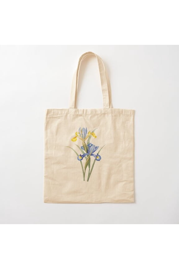 Spanish Iris Canvas Tote Bags, Reusable Shopping Bag