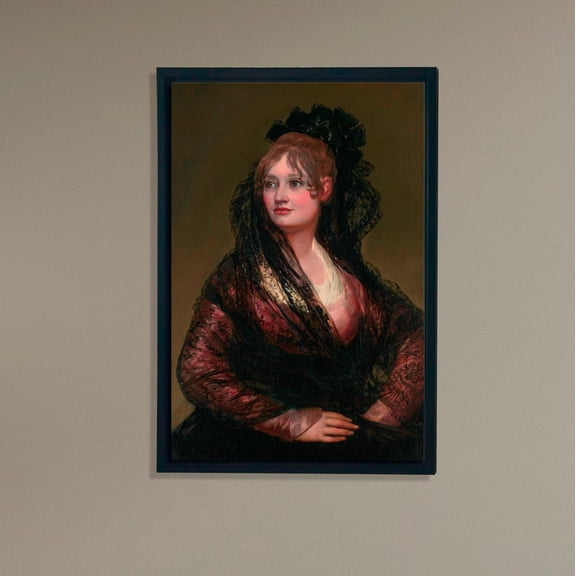 Spanish Lady Portrait, Classic poster, Goya Inspired Wall Art, Elegant Woman Decor, Vertical Artwork Unframed Paper Print