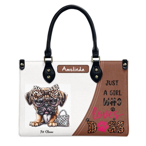 Spanish Mastiff Dog Bag, Personalized Leather Handbags For Women - Personalized Leather Purse with Name - Tote Bags for Mom Grandma - Custom Gifts Ideas for Her, Gift for Dog Lover