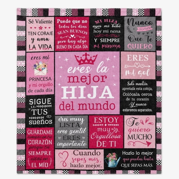 Spanish Message Fleece Blanket for Daughter, Soft 280 GSM Polyester Throw