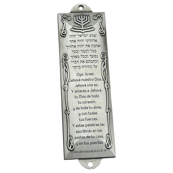 Spanish Mezuzah Case Judaic House Front Door Religious Mezuza Blessing Vintage Plaques Home Decorative Ornament Gift