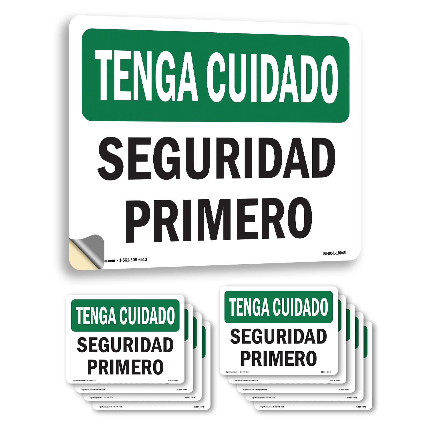 Spanish OSHA Be Careful Vinyl Decal Label 24 Inch x 18 Inch - 10 Pack ...