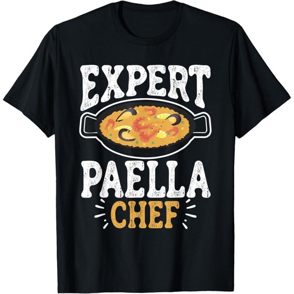Spanish Paella Shrimp Dish Explore Lover Paella T-Shirt men and women can wear, black, white, gifts
