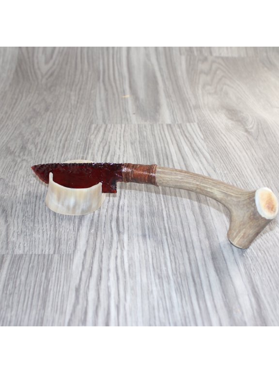 Deer Antler Handle Glass Blade Ornamental Knife #32465 Mountain Man Knife