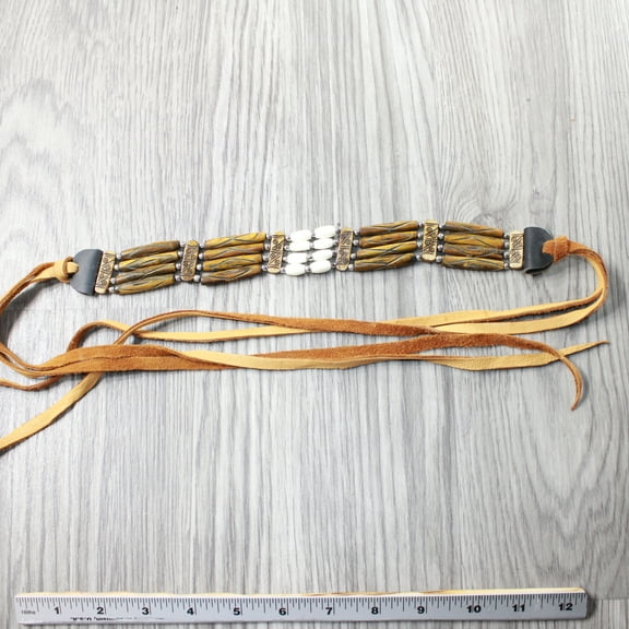 1 Bone Hairpipe Bead Choker  #3259        Mountain Man Jewelry