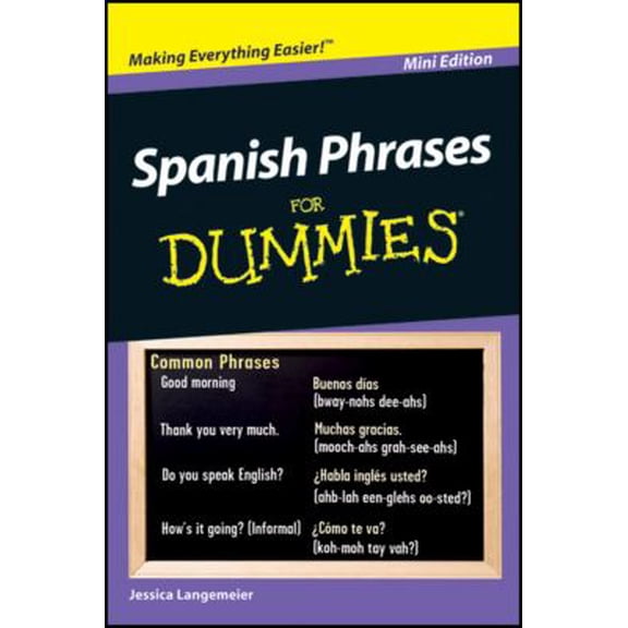 Pre-Owned Spanish Phrases For Dummies by Jessica Langemeier (Paperback), English