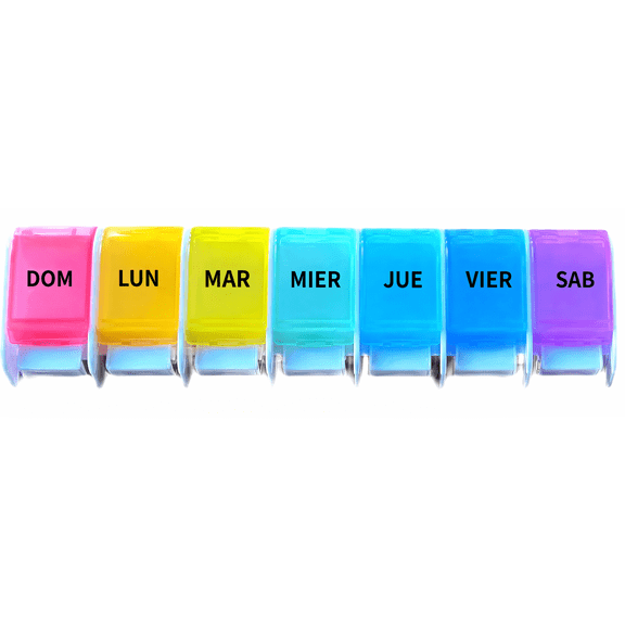 Pastillero Espaol Organizador Semanal | Spanish Pill Organizer 7 Day Once-a Day | Medication Pill Reminder Box Store Medications for Entire Week. 1 compartimento al dia. Para un semana.