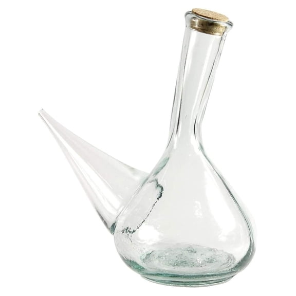 Spanish Porron Glass Decanter 1 Liter (1000mL) Hand Blown Wine Pitcher, Lead-Free Glass Wine Carafe for Red Wine Durable, Strong Glass Perfect Wine Gift & Accessories