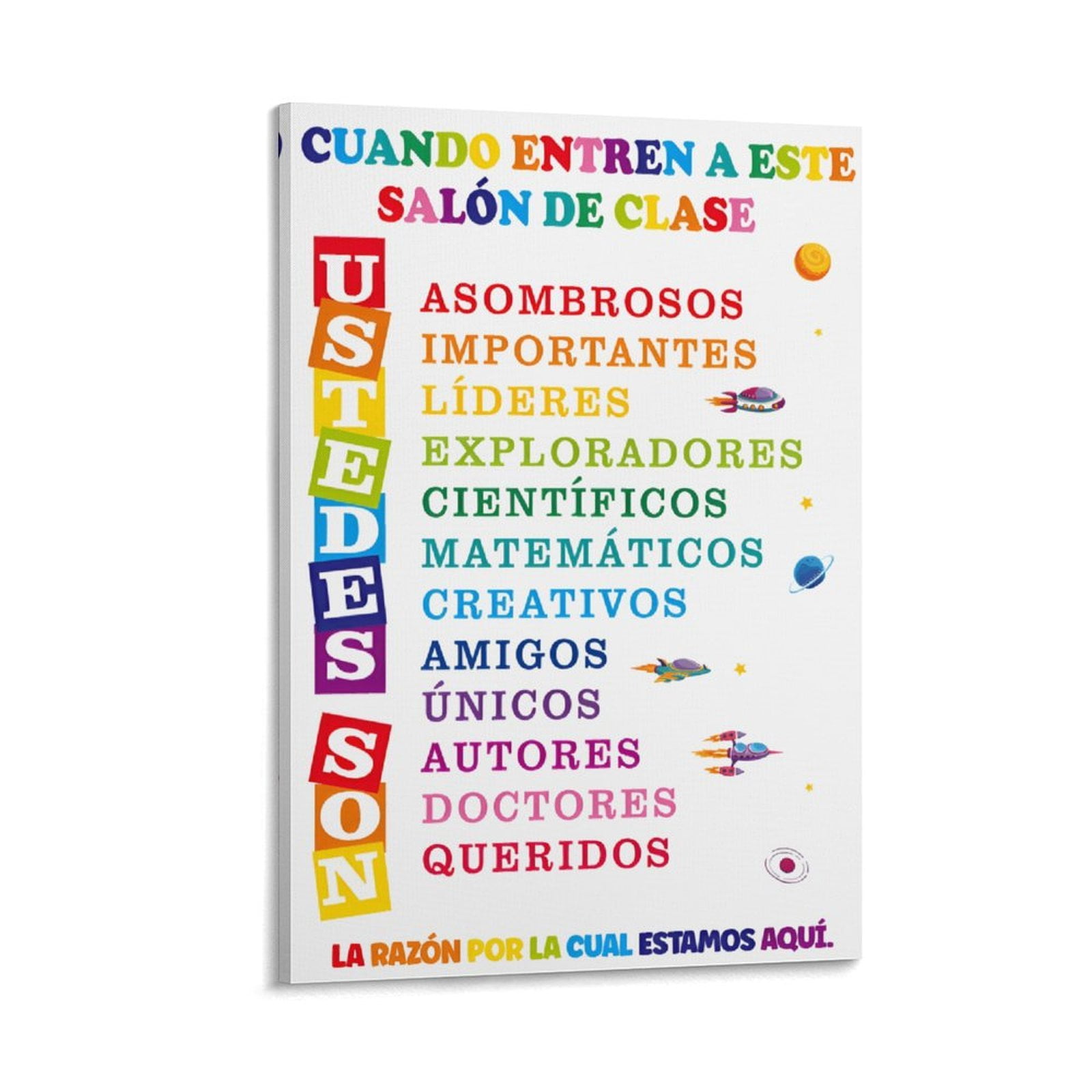 Spanish Poster Chart for Classroom - 16,Canvas Painting Prints for Home ...