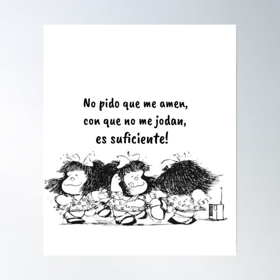 Spanish Quotes And Mafalda Comics Poster Wall Art, Modern Wall Decor, 8x12 UNFRAMED