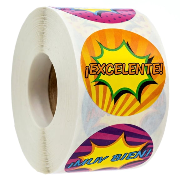 Spanish Reward Stickers / 500 Espanol Reward Stickers / 8 Alternating Designs / 1.5 Inch Reward Stickers