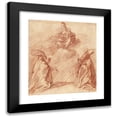 thumbnail image 1 of Spanish School 12x13 Black Modern Framed Museum Art Print Titled - The Virgin and Child Appearing to Two Bishops (1680), 1 of 5