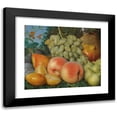 thumbnail image 1 of Spanish School 23x20 Black Modern Framed Museum Art Print Titled - A Still Life with Figs, Plums, a Pear, White Grapes and a Flask (circa 1800), 1 of 5