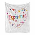 thumbnail image 1 of Spanish Soft Flannel Fleece Blanket, Esperanza Girls Name in Floral Heart Shape Romance Love Birthday Celebration Theme, Cozy Plush for Indoor and Outdoor Use, 50" x 60", Multicolor, by Ambesonne, 1 of 6