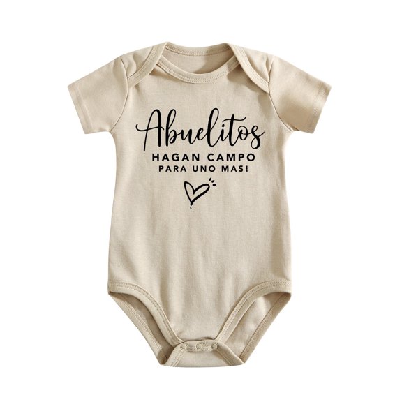 Spanish Style Pregnancy Reveal Outfit Funny Grandparents Gift Cotton Baby Bodysuit Newborn Set Light Apricot-style 3-6M