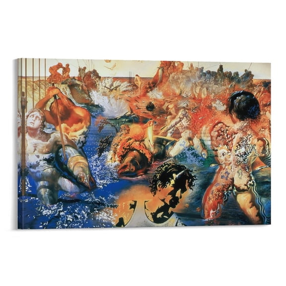 Spanish Surrealist Artist Salvador Dalí Tuna Fishing Poster Room Aesthetic Poster Print Art Wall Painting Canvas Posters Gifts Modern Bedroom Decor 12x18inch(30x45cm)
