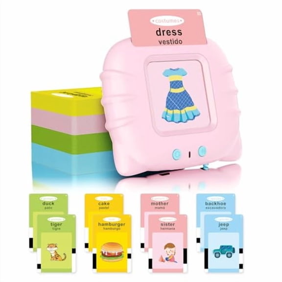 Spanish Talking Flash Cards for Toddler Girls Toys Age 3+,Speech Therapy Toy 224 Sight Words Speech Therapy Toys Learning Alphabet Educational