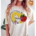 thumbnail image 1 of Spanish Teacher Rainbow Pencil T-Shirt, Teach Love Inspire Maestra Shirt, Faux Sequin Sparkle Tee, Cute Teacher Gift Idea, 1 of 5