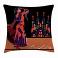 thumbnail image 1 of Spanish Throw Pillow Cushion Cover, Traditional Dancer Woman in Barcelona City with Historical Architecture Vibrant, Decorative Square Accent Pillow Case, 18 X 18 Inches, Multicolor, by Ambesonne, 1 of 2