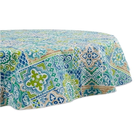 Spanish Tile Vinyl Tablecloth 70" Round