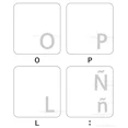 thumbnail image 1 of Spanish Transparent Stickers For Keyboards White Letters Online-Welcome, 1 of 4