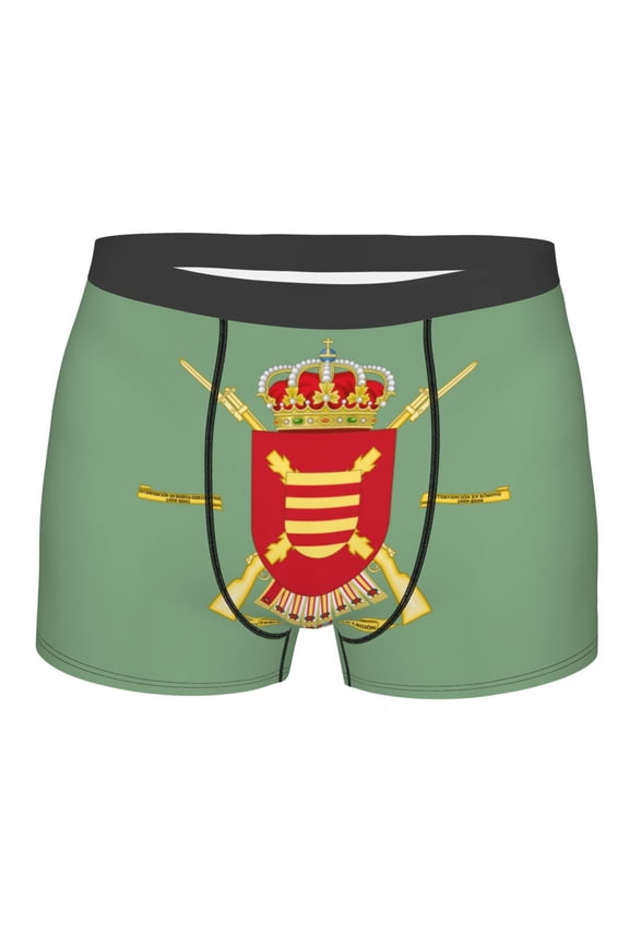 Spanish Underwear Men Sexy Printed Customized Spain Coat of Arms Boxer Briefs Shorts Panties Breathbale Underpants
