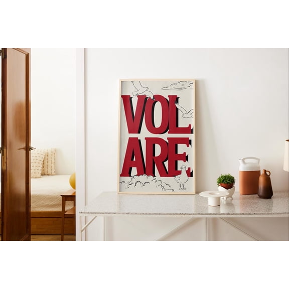 Spanish Volare Red Vintage Poster Print Decor, Retro Gipsy Kings Poster, Gallery, Wall Art, Modern Wall Decor, 16x24 UNFRAMED