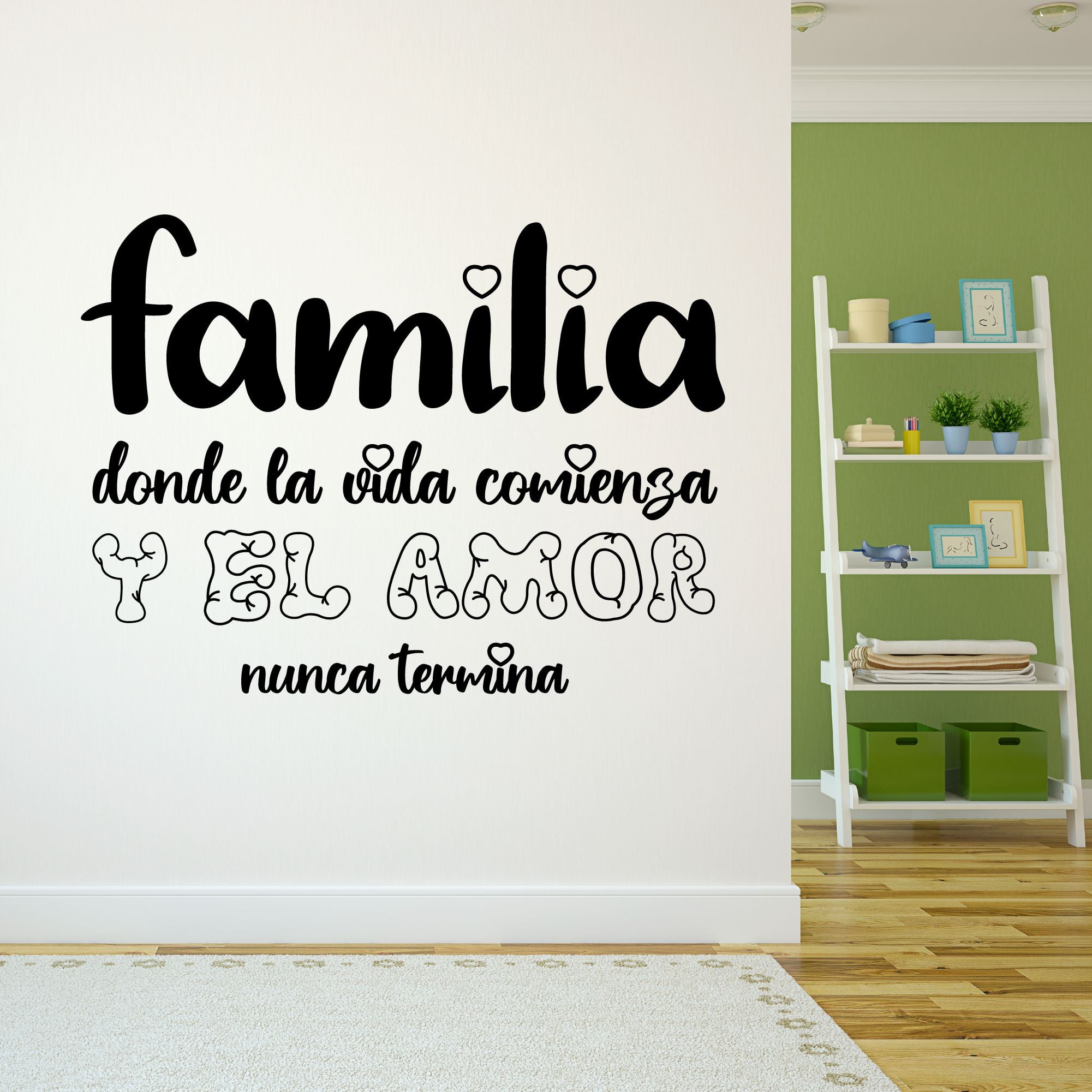 Spanish Wall Decals for Family Living Room - Familia donde la vida