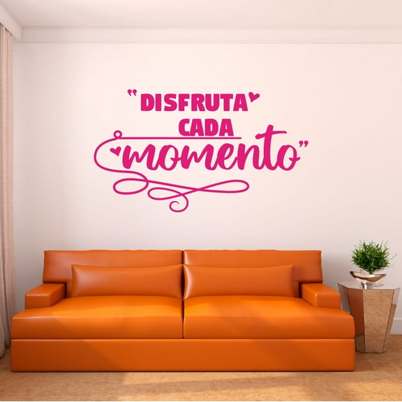 Spanish Wall Decals for Care Taker Daycare - Disfruta cada Momento Enjoy Every Moment Quote in Spanish Home Wall Sticker - Size: 20 In x 12 In