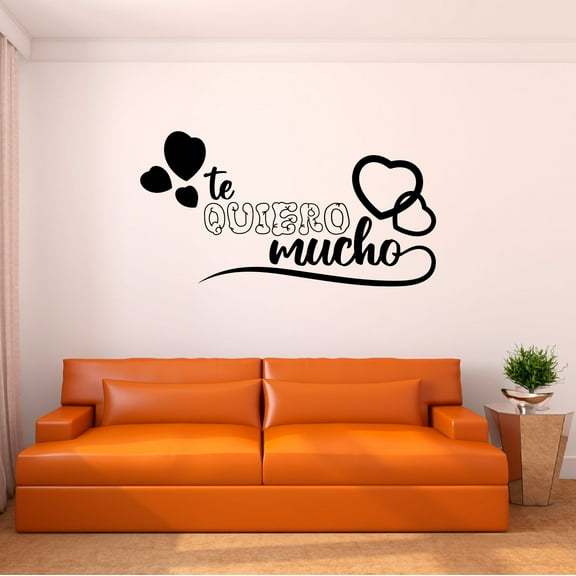 Spanish Wall Decals for Children Bedroom - Te quiro mucho I Love You so Much Typography in Spanish Home Wall Sticker - Size: 10 In x 5 In