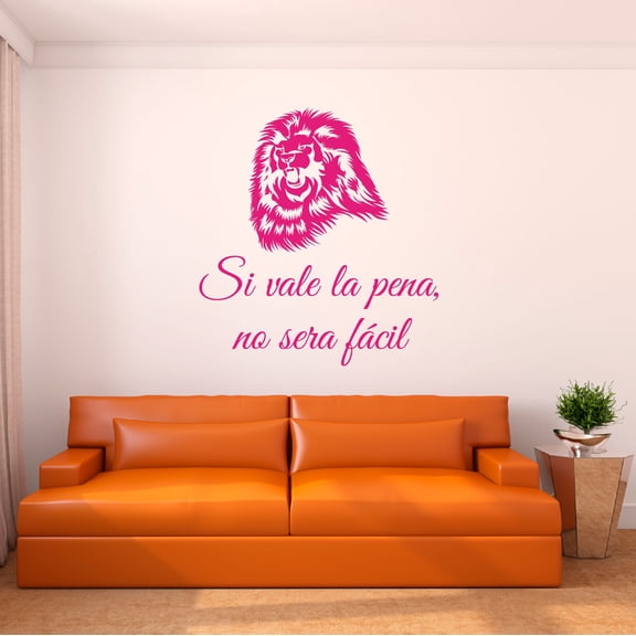 Spanish Wall Decals for Girls Bedroom - Si vale la pena, no sera fácil Words of Wisdom in Spanish Home Wall Sticker - Size: 9 In x 10 In