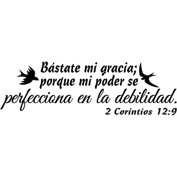 Spanish Wall Decals para Pared Bstate mi Gracia 2 Corintios 12:9 Textos Biblicos Decorativos Peel and Stick Family Quotes Art Dcor Bible Verses in Spanish for Wall